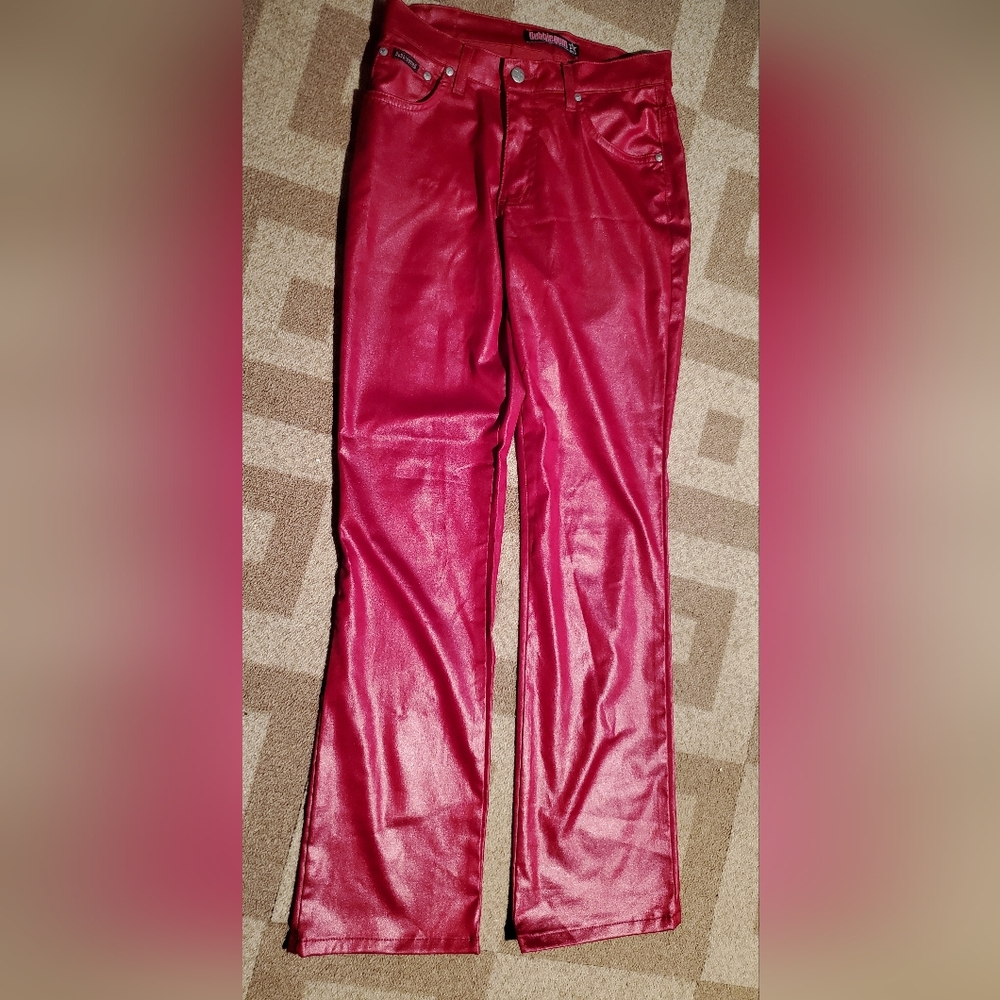 Bubblegum Faux Leather Red Pants